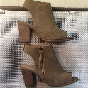 Crevo Suede Peep Toe Bootie Slingback